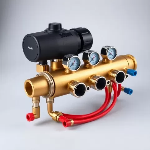 Rozdzielacz ogrzewania podłogowego z pompą